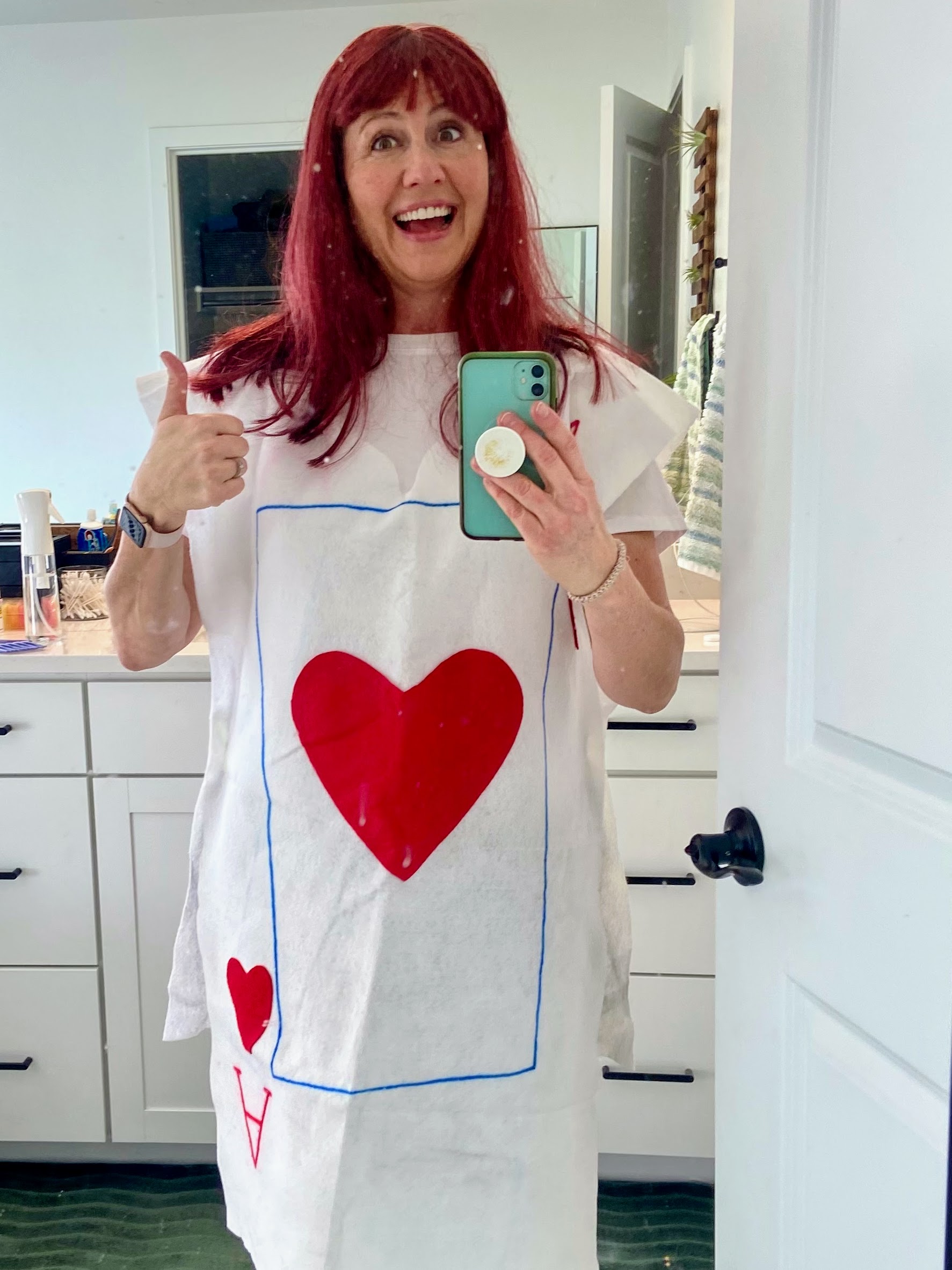 Andi Kate in a homemade card costume